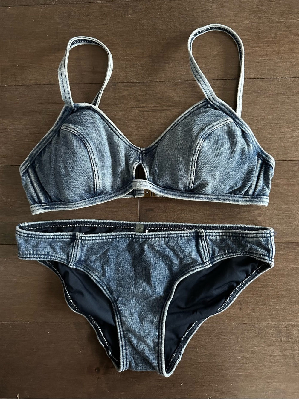 Seafolly Australia Women’s Denim-Look Bikini Set - Blue